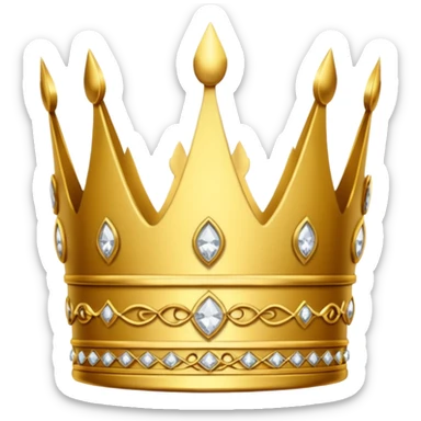 crown in gold not all solid with lace and dimonds on top sticker