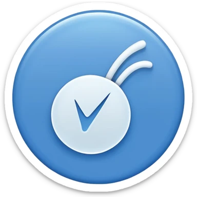 Generate an emoji. A white tick in the blue circle. (Such as TikTok verified tick) sticker