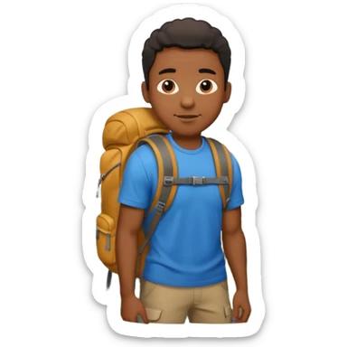 backpacked mountain black man sticker