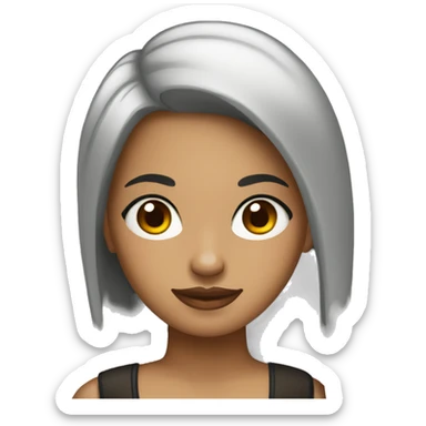 Half Indonesian half Dutch woman with long dark and tattoos  sticker