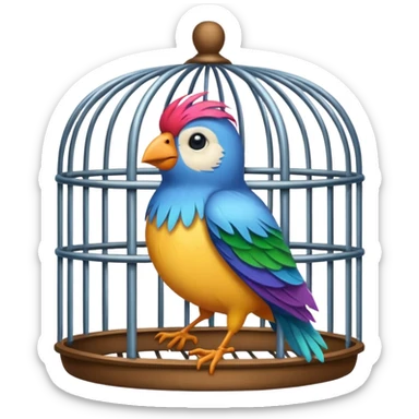 bird in cage sticker