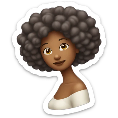 mujer mulata con pelo afro haciendo el simbolo de paz sticker