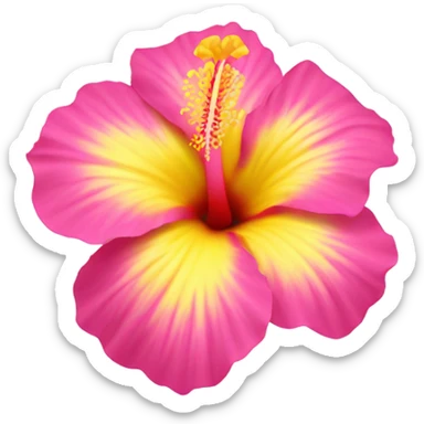 yellow and pink hibiscus flower sticker