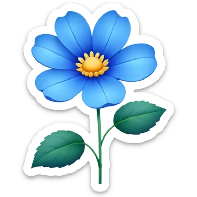 blue flower in line sticker