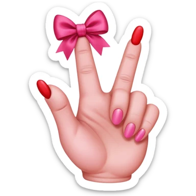 Pink middle finger with bow  sticker