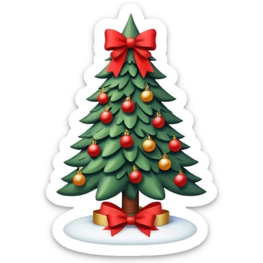 CHRISTMAS WHITE AESTHETIC CHRISTMAS TREE WITH BOWS sticker