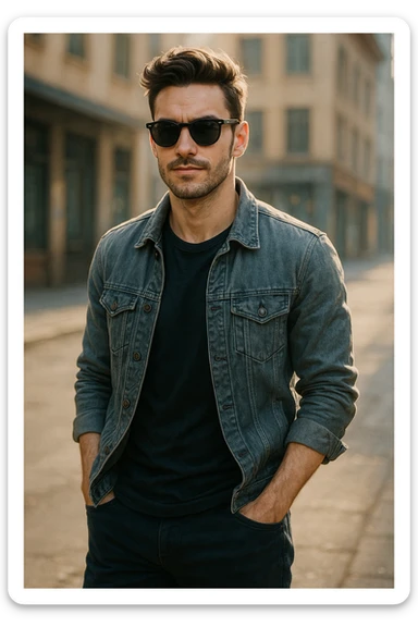 sigma personality, relaxed, cool attitude, wearing sunglasses sticker