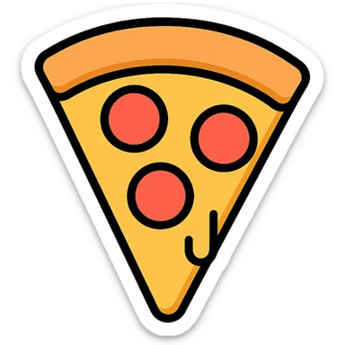 colored icon of a New York style pizza slice sticker