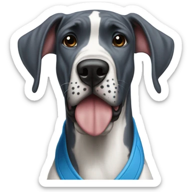 Great Dane wearing a Tennessee titans jersey sticker