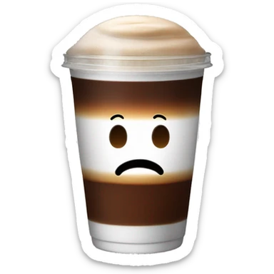 iced americano coffee with ice cube in it. no face expression on it, without whipped cream sticker