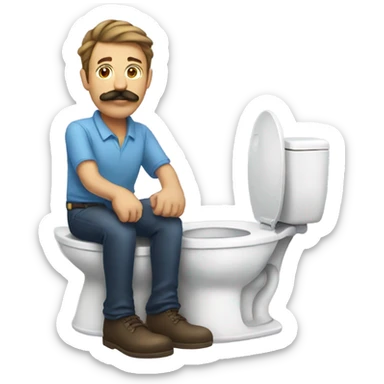 Guy with mustache on toilet sticker