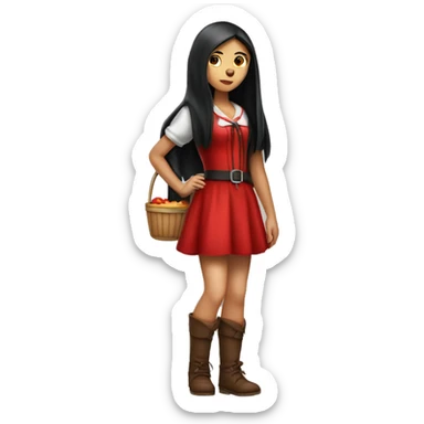 red-riding-hood-girl-with-long-black-straight-hair-full-body-pose sticker