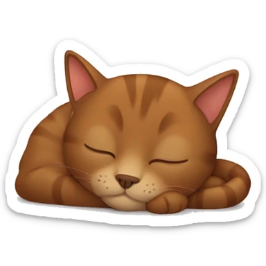 Brown Cat sleep sticker