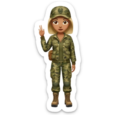 realistic full body camo baddie sticker
