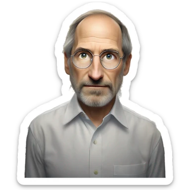 Warcraft gem collecting award winning Steve Jobs in IKEA style, oil paint, mysterious eyes, intricate lips, masterpiece pose, odd perspective, beautiful, desirable, logical, midsommar, ikea sticker