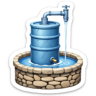 a water well - simple, no roof, no flowing water sticker