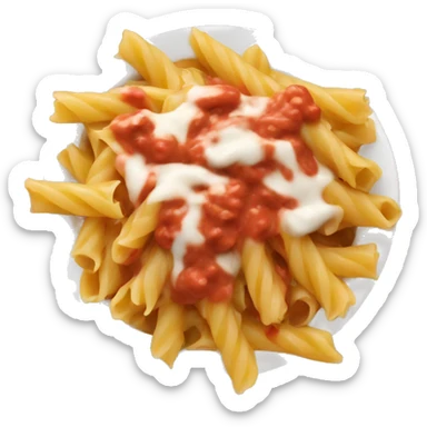 pasta with red and white sauce sticker