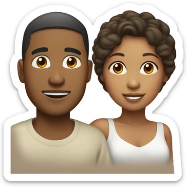 Light skin Filipino Man and Brown Skin Haitian Woman Couple  sticker