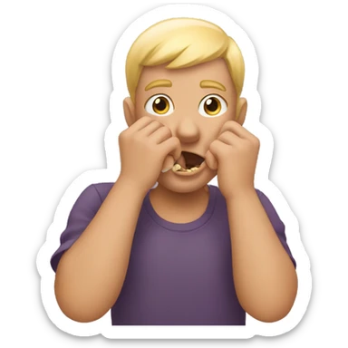 person biting their nails sticker