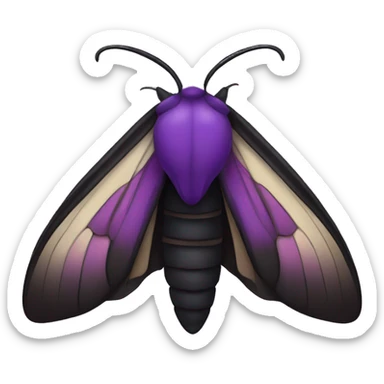 Black and purple moth sticker