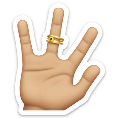 Hand with ring and middle finger slighty held up sticker