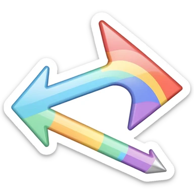 Pastel rainbow arrow pointing left sticker