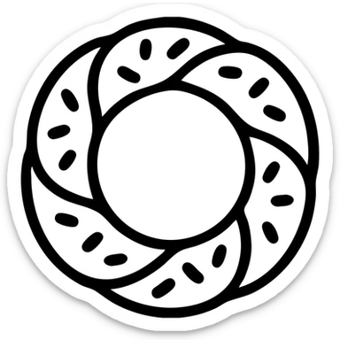 minimal flat icon of a Turkish simit, simple lines, no background sticker