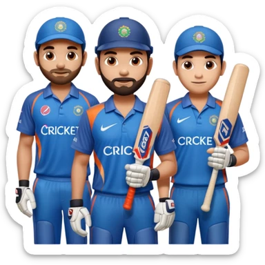 Virat Kohli and rohit sharma and ms dhoni sticker