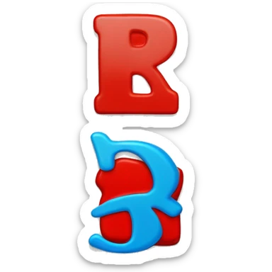 Blue rectangular magnet with letter L on it, and red rectangular magnet with letter R on it sticker