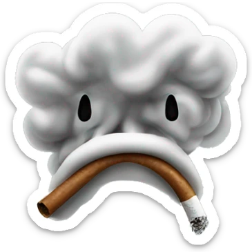 Smoke coming out mouth sticker
