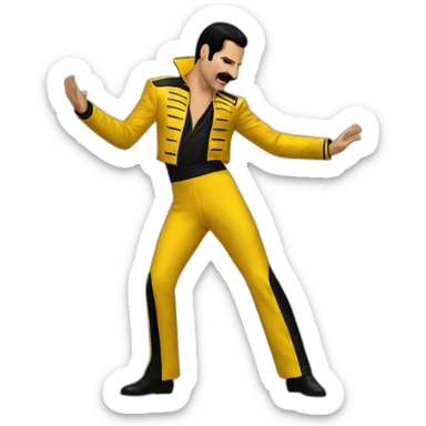 freddie mercury yellow jacket dance sticker