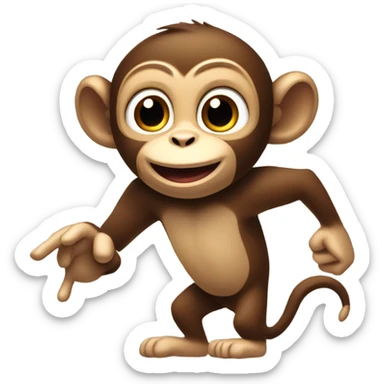 A silly monkey stealing sticker
