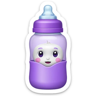 baby bottle white and purple sticker