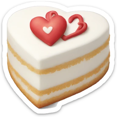 White heart shaped cake sticker