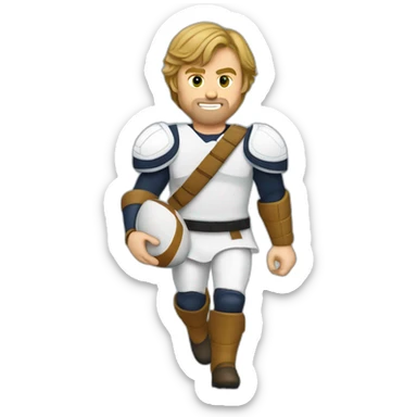 Luke Skywalker jouant au rugby sticker