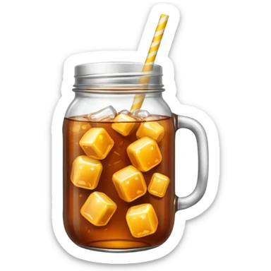 Ice tea in a mason jar sticker