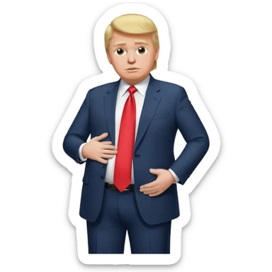 pregnant donald trump rubbing his belly sticker