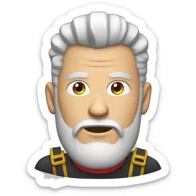 White Man with red Mohawk and a goatee sticker