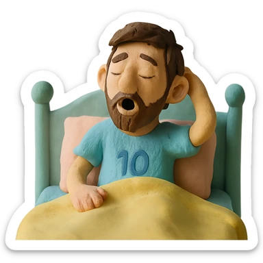 Messi waking up, pastel colors sticker
