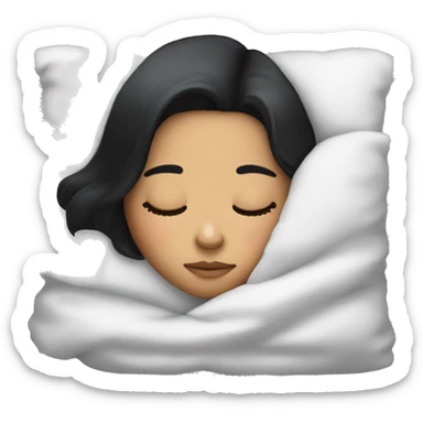 Sleeping girl with black hair sticker