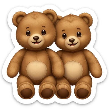 sweet twin teddy bears sticker