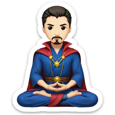 dr strange meitating like in avengers movie sticker