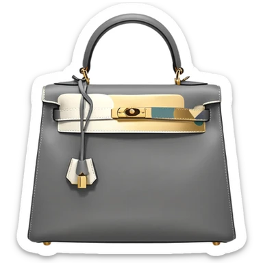 hermes kelly gray bag gold hardware sticker