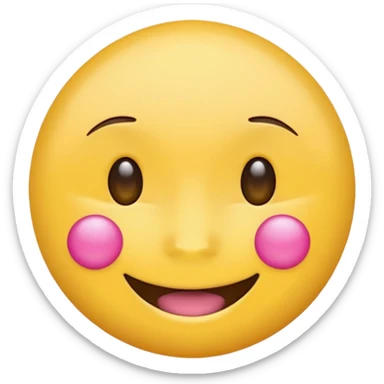 Yellow emoji with pink under eye patches sticker