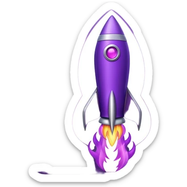 purple rocket purple flame sticker