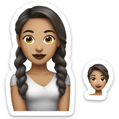 woman makeup artist with dark brown hair and light skin  sticker
