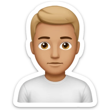 A man, shot from the center of his chest, but wearing a T-shirt sticker