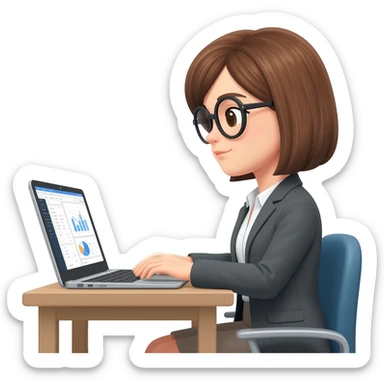 Business analytics woman sticker