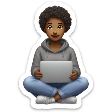 cozy girl doing uni stuff sticker