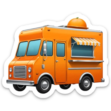 Orange food truck. sticker